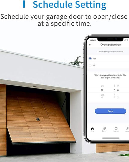 meross Smart Garage Door Opener Remote, Compatible with Apple HomeKit, Amazon Alexa, Google Assistant, SmartThings, Multiple Notification Modes, No Hub Needed,White meross