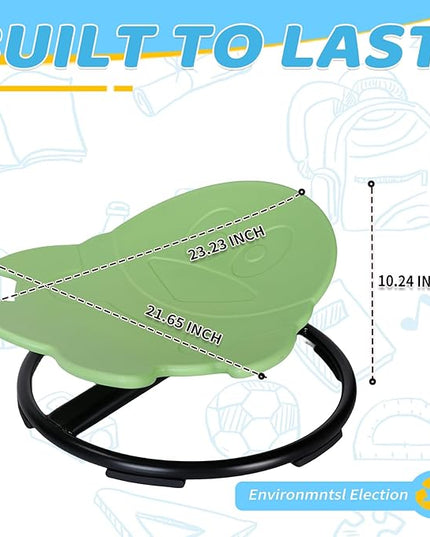 Sensory Spinning Chair for Kids, Autistic Childs Swivel Chair, Sit and Spin Toy, Training Body Coordination, Metal Base Non-Slip Indoor and Outdoor Activity Spins Toys (Penguin-Green) - LeafyLoom