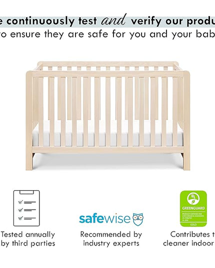 Carter's by DaVinci Colby 4-in-1 Low-Profile Convertible Crib in Washed Natural, Greenguard Gold Certified - LeafyLoom