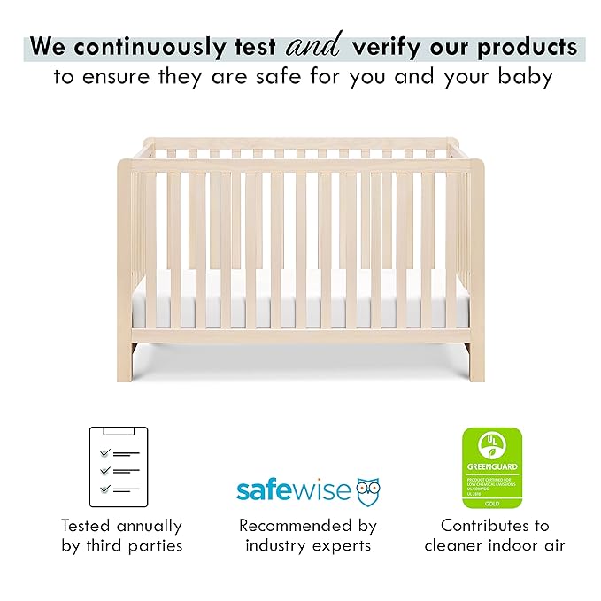 Carter's by DaVinci Colby 4-in-1 Low-Profile Convertible Crib in Washed Natural, Greenguard Gold Certified - LeafyLoom