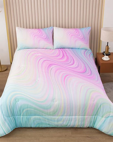 Bodhi Girls Queen Comforter Set,Kids bedding Queen,Pink Girls Bedding Set,Colorful Tie Dye Comforter,Teen Girls Comforter Set queen with matching pillowcases - LeafyLoom