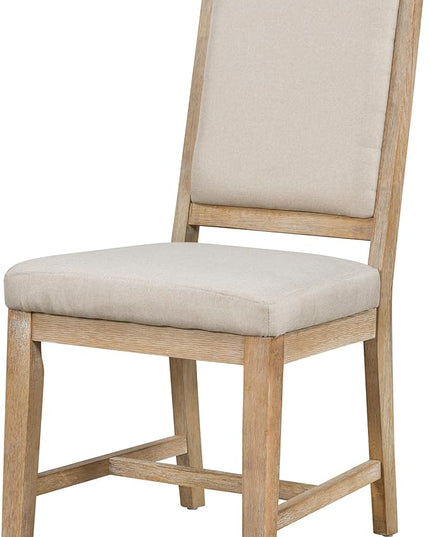 Extendable Round Upholstered, X-Shape Base, Modern Small Kitchen Chairs Room Home Furniture Breakfast Nook, Dining Table Set for 4-6, Natural - LeafyLoom