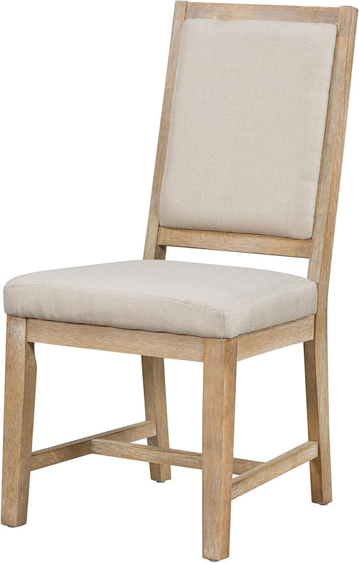 Extendable Round Upholstered, X-Shape Base, Modern Small Kitchen Chairs Room Home Furniture Breakfast Nook, Dining Table Set for 4-6, Natural - LeafyLoom