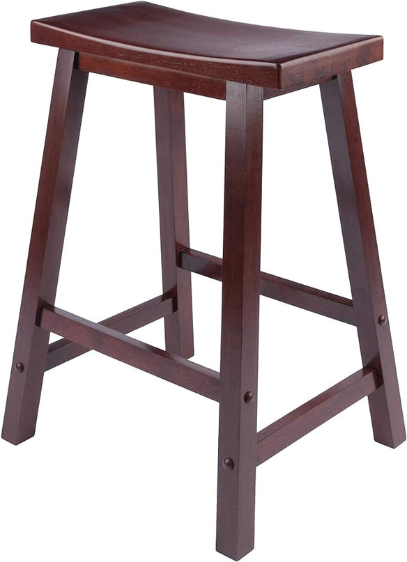 Winsome Wood Jonathan Kitchen Walnut Cart and Satori Walnut Stool - LeafyLoom