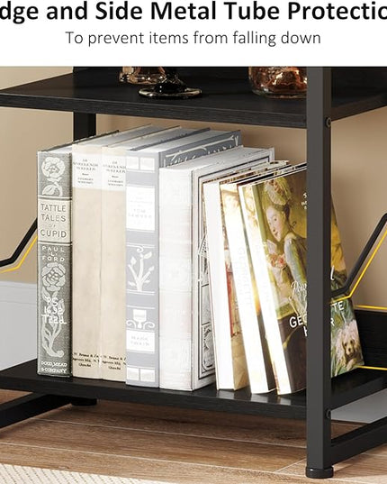 5 Tier Narrow Bookshelf: Tall Bookcase Book Shelf for Bedroom, Industrial Modern Bookshelves for Small Spaces (Black) - LeafyLoom