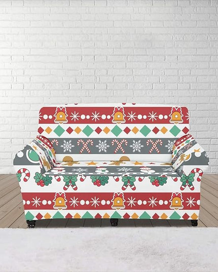 FKELYI Christmas Sofa Furniture Protector for Indoor Easy Going Stretch Sofa Slipcover Non-Slip Sofa Slicpovers Washable Sofa Couch Cover M FKELYI