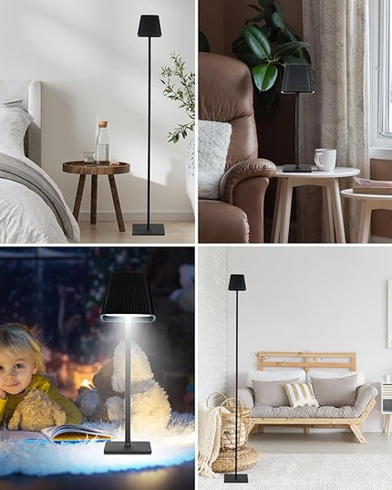 Neoglint Cordless Floor Lamp for Outdoor/Indoor, Touch Control Adjustable Height LED Lamp, Dimmable Rechargeable Battery Operated Lamp for Bedroom, Living Room, Patio(Square) - LeafyLoom