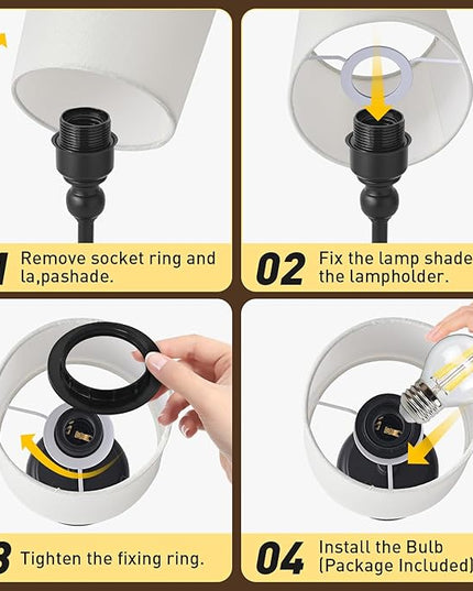 Cordless LED Table Lamp, 6000mAh Rechargeable Bedside Night Lamp for Bedroom, Portable Touch Stepless Dimmable Battery Operated Lamp, Ambient Light for Patio Restaurant(Black S) - LeafyLoom