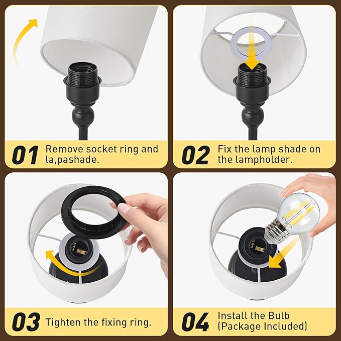 Cordless LED Table Lamp, 6000mAh Rechargeable Bedside Night Lamp for Bedroom, Portable Touch Stepless Dimmable Battery Operated Lamp, Ambient Light for Patio Restaurant(Black S) - LeafyLoom