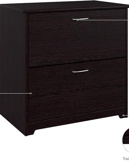 Bush Business Furniture Cabot 2 Drawer Lateral File Cabinet | Letter, Legal, and A4-size Document Storage for Home Office, 32W, Espresso Oak - LeafyLoom