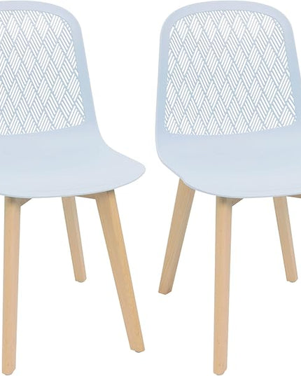 Armless Modern Chairs with Wood Legs for Living, Bedroom, Kitchen,Dining,Lounge Waiting Room, Restaurants, Cafes, Set of 2… - LeafyLoom