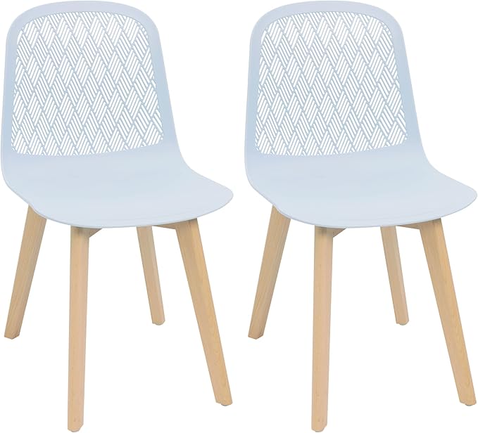 Armless Modern Chairs with Wood Legs for Living, Bedroom, Kitchen,Dining,Lounge Waiting Room, Restaurants, Cafes, Set of 2… - LeafyLoom