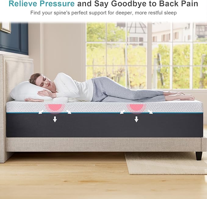 Full Mattress,10-Inch Full Size Foam Mattress in Box,Edges Support for Sleep Supportive,54" X 75" X 10" - LeafyLoom