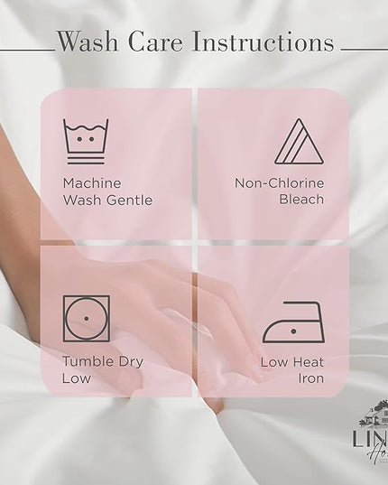 100% Cotton Percale Sheets California King Size, English Rose, Deep Pocket, 4 Pieces Sheet Set - 1 Flat, 1 Deep Pocket Fitted Sheet and 2 Pillowcases, Crisp Cool and Strong Bed Linen - LeafyLoom