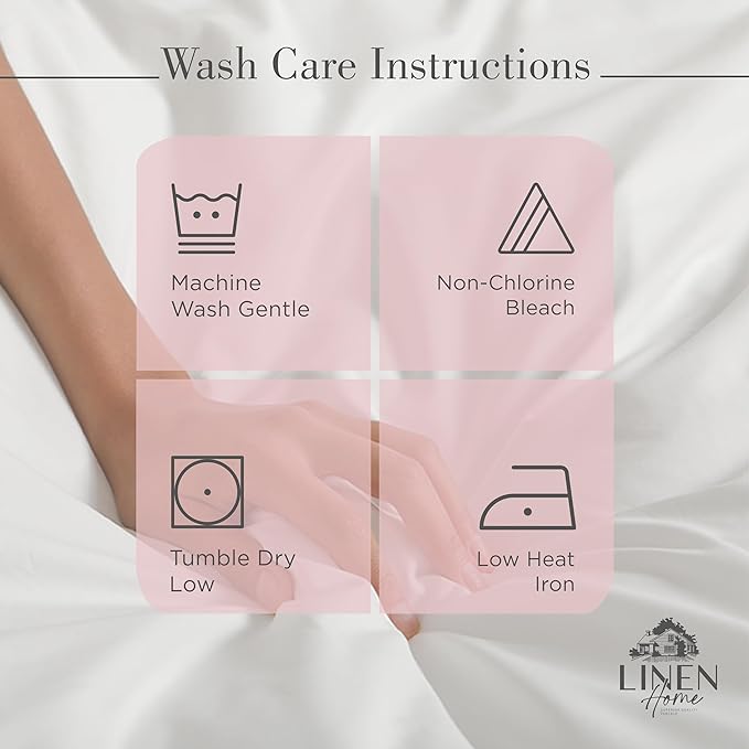 100% Cotton Percale Sheets California King Size, English Rose, Deep Pocket, 4 Pieces Sheet Set - 1 Flat, 1 Deep Pocket Fitted Sheet and 2 Pillowcases, Crisp Cool and Strong Bed Linen - LeafyLoom
