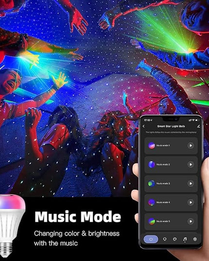 NUNET LED Floor Lamp w. Shelves & AC/USB Outlets Smart Light Bulb Galaxy Star Projector Color Changing & App/Voice Controlled Lights w. 3 Level Shelves for Bedroom Living Room Corner - LeafyLoom