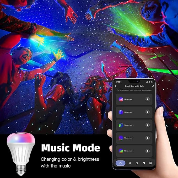 NUNET LED Floor Lamp w. Shelves & AC/USB Outlets Smart Light Bulb Galaxy Star Projector Color Changing & App/Voice Controlled Lights w. 3 Level Shelves for Bedroom Living Room Corner - LeafyLoom