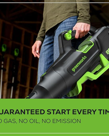 Greenworks 80V 770 CFM Cordless Leaf Blower, 4.0Ah Battery and Rapid Charger - LeafyLoom