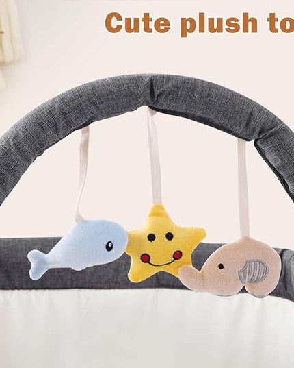 4 in 1 Baby Bassinet, Rocking Bassinets Bedside Sleeper with Comfy Mattress and Wheels, Height Adjustable Easy Folding Portable Bedside Crib for Newborn Infant,Dark Gray - LeafyLoom