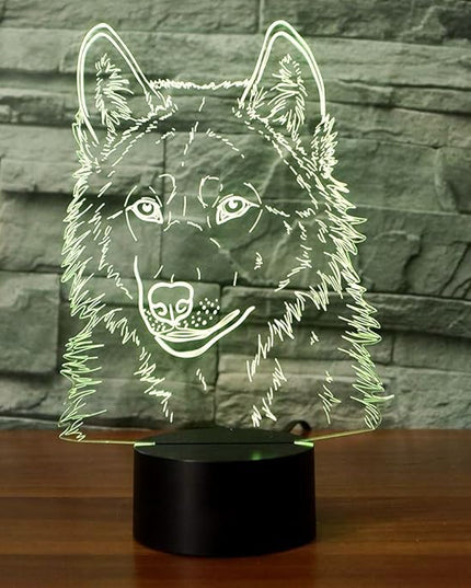 3D Illusion Lamps Animal Langtou Shape LED Desk Table Night Light 7 Color Touch Lamp Kiddie Kids Children Family Home Office Childrenroom Theme Decoration (Langtou) - LeafyLoom