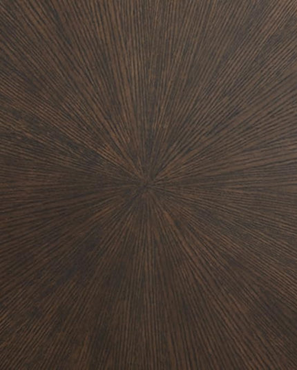 Signature Design by Ashley Brazburn Contemporary Round 42" Coffee Table, Metallic & Brown Finish - LeafyLoom