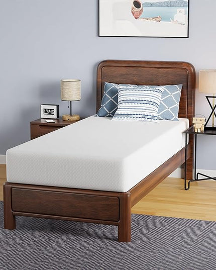 6/8/10/12 inch Gel Memory Foam Mattress for Cool Sleep & Pressure Relief, Medium Firm Mattresses CertiPUR-US Certified/Bed-in-a-Box/Pressure Relieving (10 in, Twin) - LeafyLoom