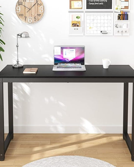 39 Inch Small Space Computer Desk, Home Office Desk, Heavy Duty Multipurpose Table, Study Desk Workstation, Black - LeafyLoom