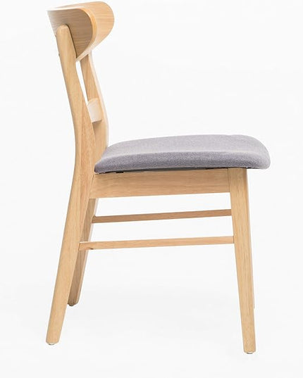 Christopher Knight Home Idalia Dining Chairs, 2-Pcs Set, Dark Grey / Oak Finish - LeafyLoom