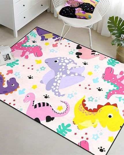 Dinosaur Rugs for Boys Bedroom Dino Rugs for Boys Room Kids Rugs Dinosaur Bedroom Decor for Boys Kids Play Rugs for Boys Bedroom Cute Dinosaur Rugs Dinosaur Rugs for Living Room Decor,2'5''×4' - LeafyLoom