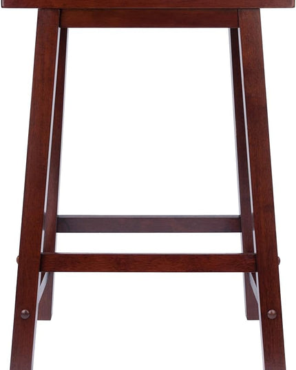 Winsome Wood Jonathan Kitchen Walnut Cart and Satori Walnut Stool - LeafyLoom