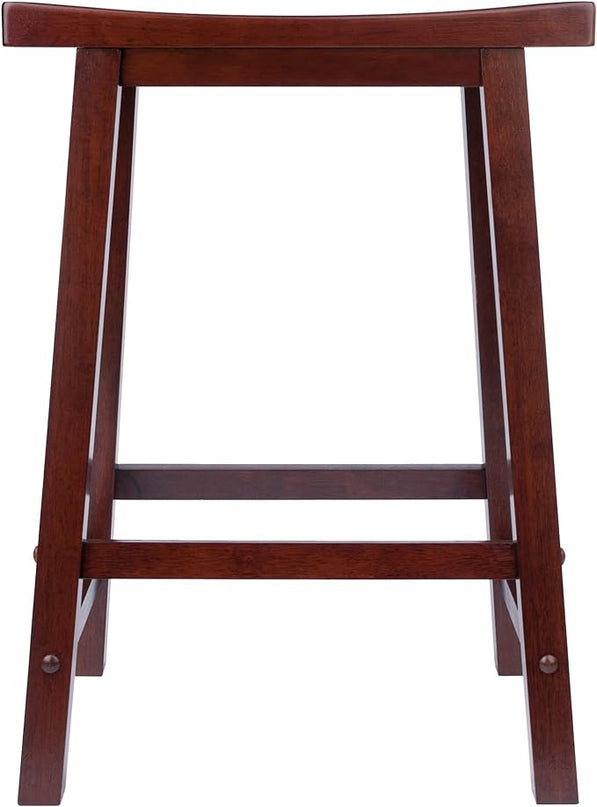 Winsome Wood Jonathan Kitchen Walnut Cart and Satori Walnut Stool - LeafyLoom