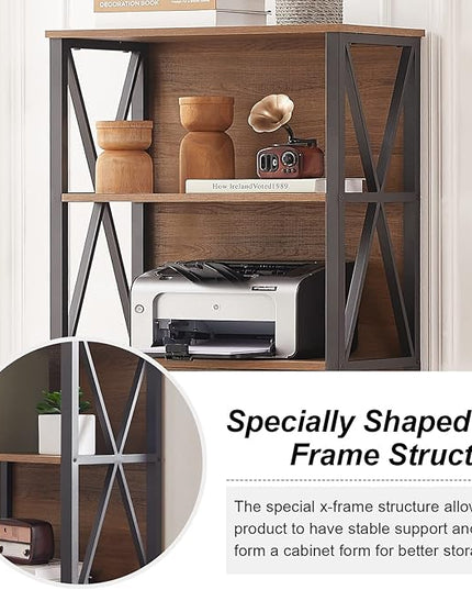 HOMISSUE Bookshelf, 6-Tier Bookshelf, Rustic Wood Metal Bookshelves and Bookcases, Freestanding Open Bookshelf, Industrial Tall Bookcase for Home Office, Living Room and Bedroom, Vintage Brown - LeafyLoom