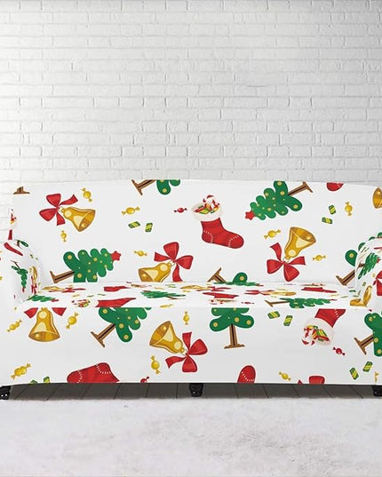FKELYI Christmas Tree Easy Going Stretch Sofa Slipcover Washable Sofa Couch Cover Comfortable Furniture Protector with Elastic Bottom L FKELYI