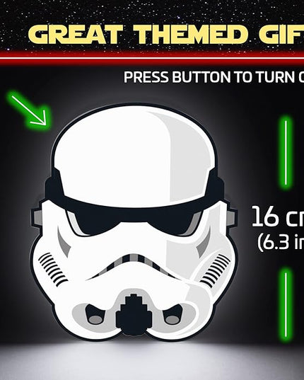 Paladone Star Wars Officially Licensed Stormtrooper Action Figure Icon Light, 6.3-inch Trooper Helmut Night Light, Bedroom Décor Desk Lamp, Toy - LeafyLoom