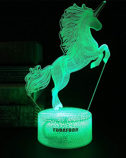 Unicorn Night Light Lamp, Unicorn Toy Gifts for Boys Girl Teen Kids, Bedroom Table Decor Light, 16 Color Remote Lamp Smart Touch - LeafyLoom