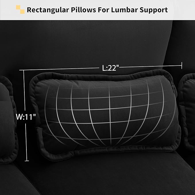 Symmetrical Modular Sectional Sofa with Chaise Lounge, 6 Seater Velvet Upholstered Cloud Couch, U Shaped Oversized Sleeper Sofa&Couches with Thicked Cushion & Detackable Backrest Living Room - LeafyLoom