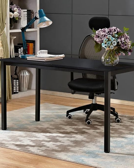 sogesfurniture 47.2 inches Office Desk Computer Desk Gaming Desk Computer Table Sturdy Writing Workstation for Home Office, Black - LeafyLoom