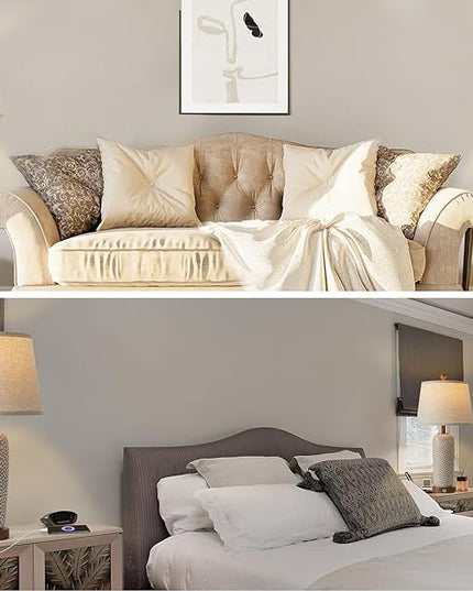 Touch Lamps for Bedrooms Set of 2, 26'' Farmhouse Table Lamps for Living Room Boho Bedside Lamp with Dual USB Charging Ports, 3-Way Dimmable Coastal Nightstand Lamp with White Fabric (Bulb Included) - LeafyLoom