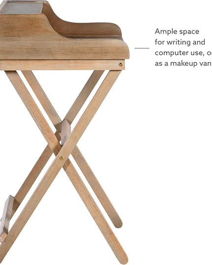 Linon Home Décor Griffin Gray Wash Folding Desk, Grey - LeafyLoom