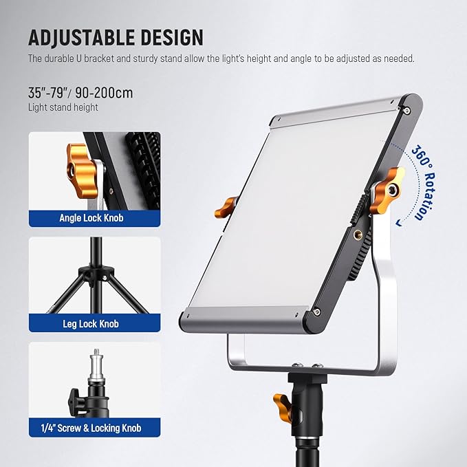 Neewer 2 Packs Dimmable Bi-Color 480 LED Video Light and Stand Lighting Kit Includes: 3200~5600K CRI 96+ LED Panel with U Bracket, 75 inches Light Stand for YouTube Studio Photography, Video Shooting Neewer