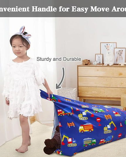 Jorbest Stuffed Animal Bean Bag Storage, Cute Excavator Stuffed Animal Storage Bean Bag Chair Cover for Kids and Adults, Luxury Velvet Bean Bag Covers Only without Filling, (200L/52 Gal) - LeafyLoom