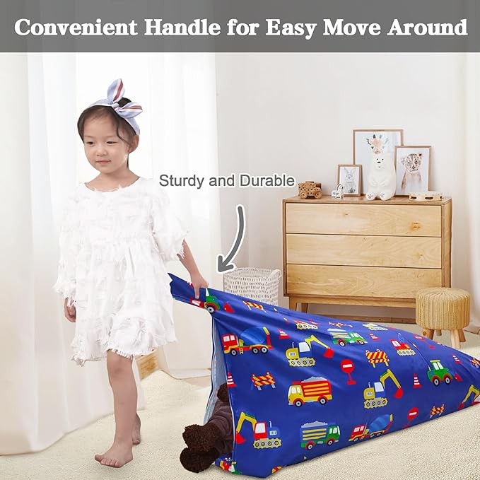 Jorbest Stuffed Animal Bean Bag Storage, Cute Excavator Stuffed Animal Storage Bean Bag Chair Cover for Kids and Adults, Luxury Velvet Bean Bag Covers Only without Filling, (200L/52 Gal) - LeafyLoom