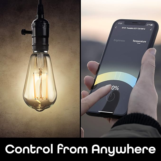 Geeni Smart Light Bulb - Alexa and Google Home Compatible, Tunable White LED Programmable and Dimmable WiFi Light Bulb, App Controlled (ST21, 2-Pack) Geeni