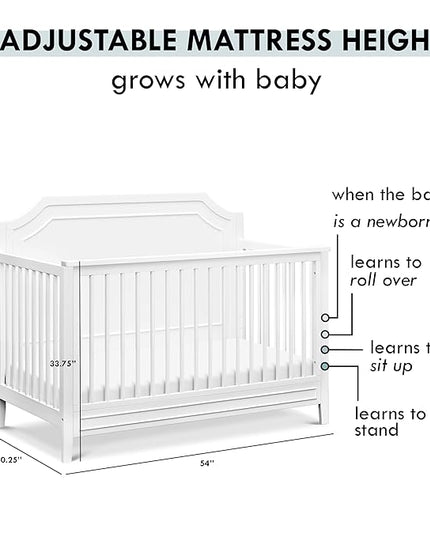 DaVinci Chloe Regency 4-in-1 Convertible Crib in White Greenguard Gold Certified - LeafyLoom