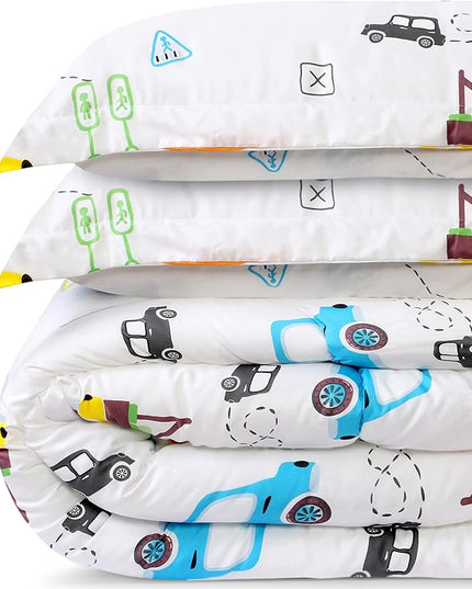 Utopia Bedding All Season Car Comforter Set with 2 Pillow Cases, 3 Piece Soft Brushed Microfiber Kids Bedding Set for Boys/Girls, Machine Washable (Twin) - LeafyLoom