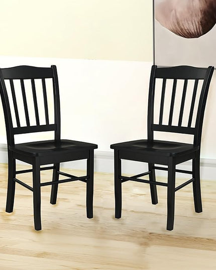 Boraam Shaker 2 Room Side Chairs, Dining Height, Black - LeafyLoom