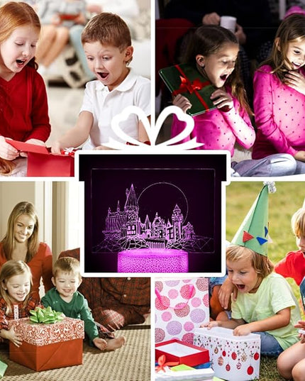 Christmas Gifts,3D Night Light for Kids,with Remote Touch Kids Bedside Lamp,16 Color Changing Decor Lamp,Christmas and Birthday Party Supplies for Boys/Girls - LeafyLoom