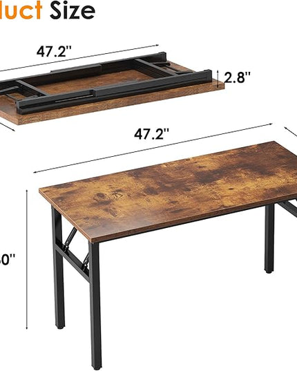 Need 47 inches Computer Desk Office Desk Folding Table with BIFMA Certification Computer Table Workstation, Rustic Brown AC5FB-120 - LeafyLoom