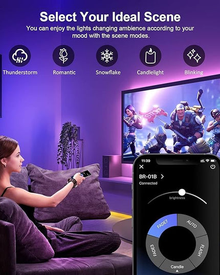 Nexillumi LED Lights for TV - 9.8ft RGB LED Strip Lights, APP Remote Control Music Sync for Bedroom Nexillumi