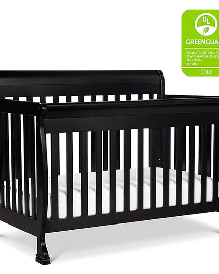 DaVinci Kalani 4-in-1 Convertible Crib in Ebony, Greenguard Gold Certified - LeafyLoom